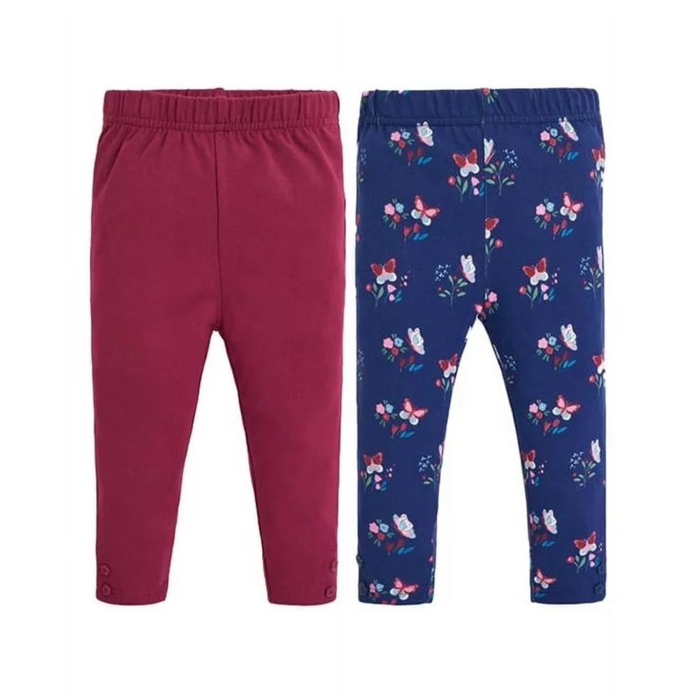 JoJo Maman Bebe Navy & Red Butterfly Leggings Set